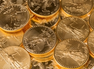 tacks of gold eagle one troy ounce golden coins